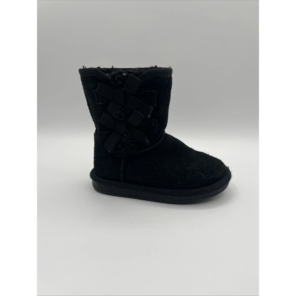 Koolaburra By Ugg Girls Size 8 Victoria‎ Black Suede Boots 1090330